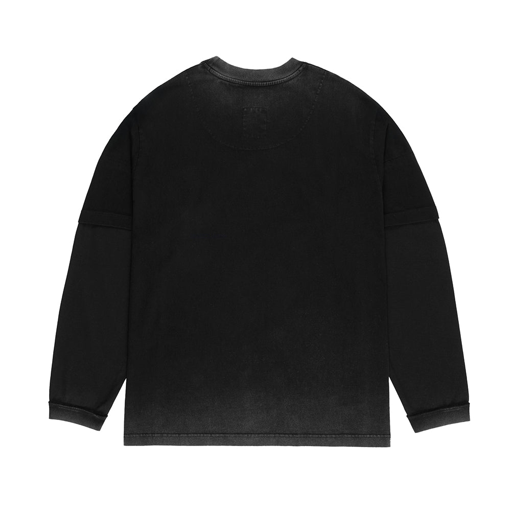 REVERSIBLE WASHED LONG SLEEVE TEE
