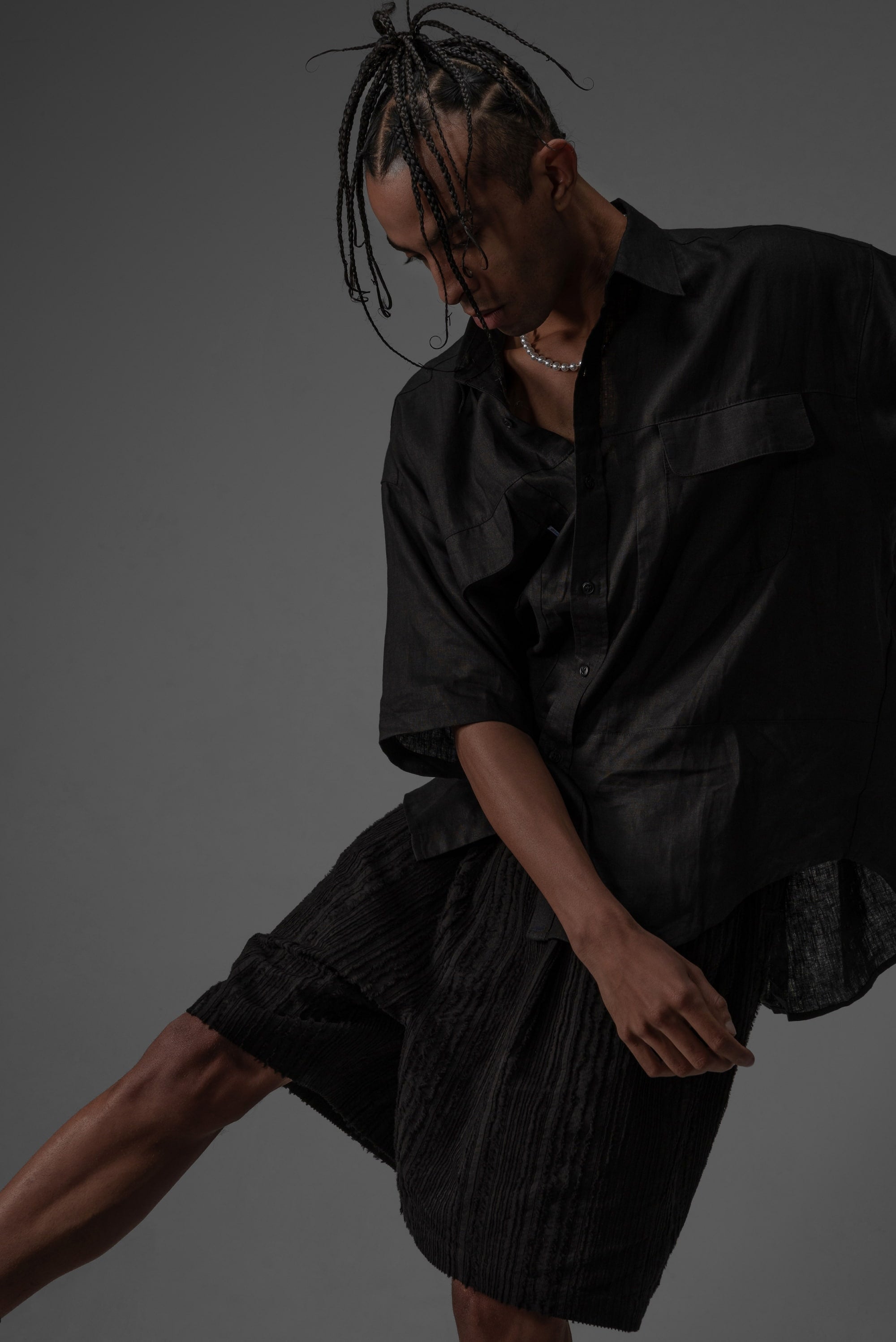 COTTON LINEN STRIPED SHORTS 條紋棉麻短褲 - SHARECO DESIGN